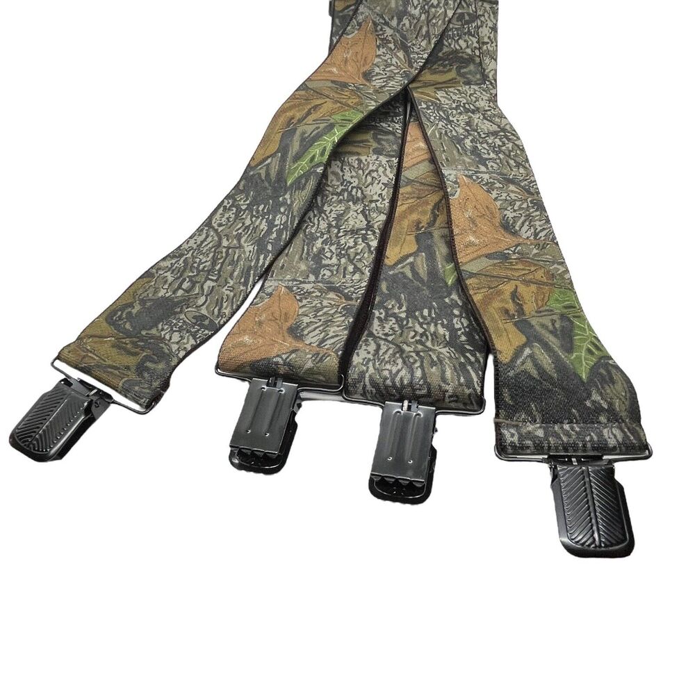 Suspenders Hunting Mossy Oak Real Tree Made in USA Camouflage Elastic Adjustable